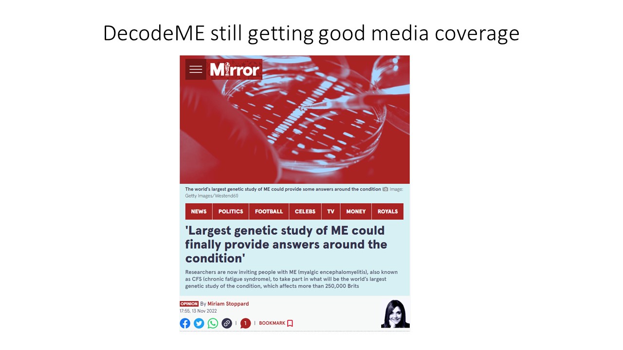 Decode ME media coverage, including an article in The Mirror Newspaper.